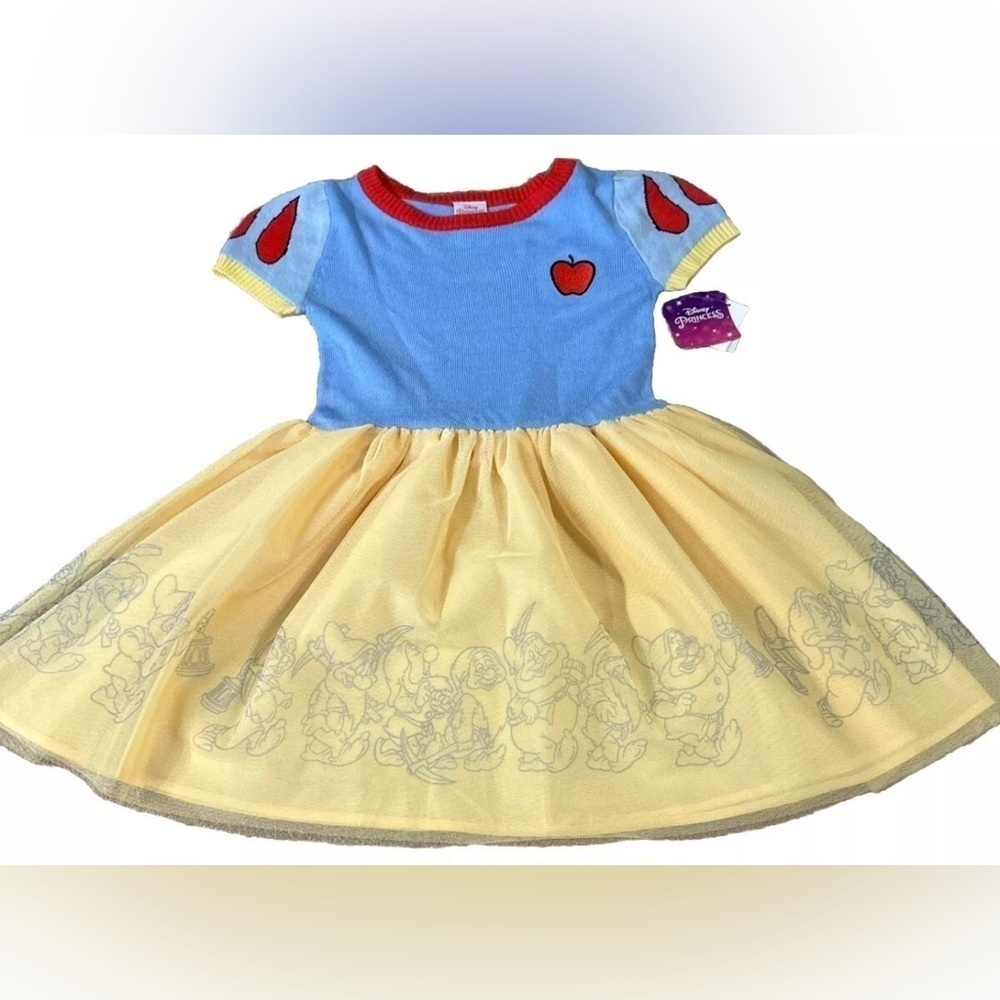 Snow White & the Seven Dwarfs Halloween Costume Dress Blue/Yellow Girls Med New